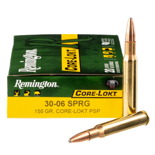 Remington Core-Lokt 30-06 Springfield Ammo 150 Grain Jacketed Soft Point Case of 200 (10 Boxes of 20)