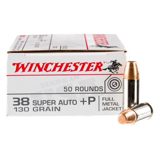 Winchester USA .38 Super +P Ammunition 500 Rounds FMJ 130 Grain