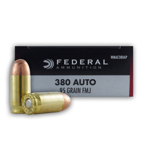 Federal Champion Training .380 ACP Ammunition 50 Rounds FMJ 95 Grains