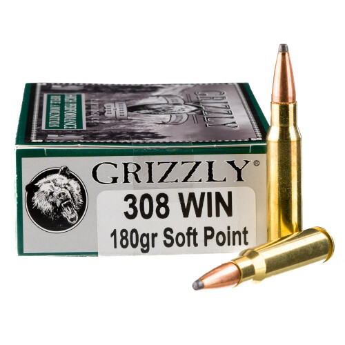 Grizzly High Performance .308 Winchester Ammunition 20 Rounds Bonded SP 180 Grain