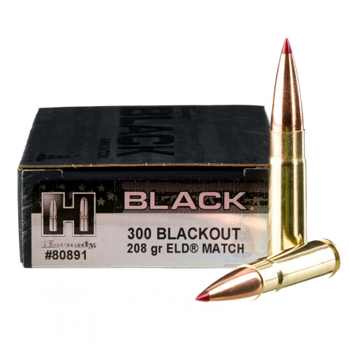 Hornady BLACK .300 AAC Blackout Ammunition 200 Rounds ELD Match 208 Grain