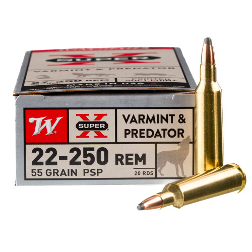 Winchester Super-X .22-250 Remington Ammunition 20 Rounds JSP 55 Grain