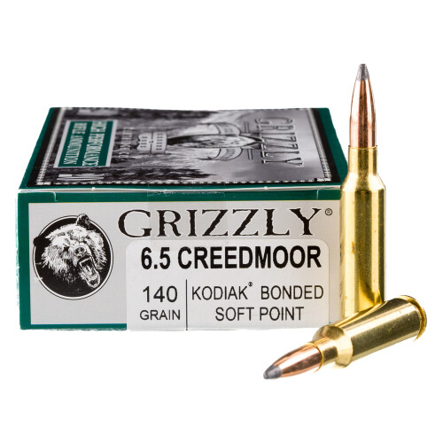 Grizzly High Performance 6.5 Creedmoor Ammunition 20 Rounds Bonded SP 140 Grain
