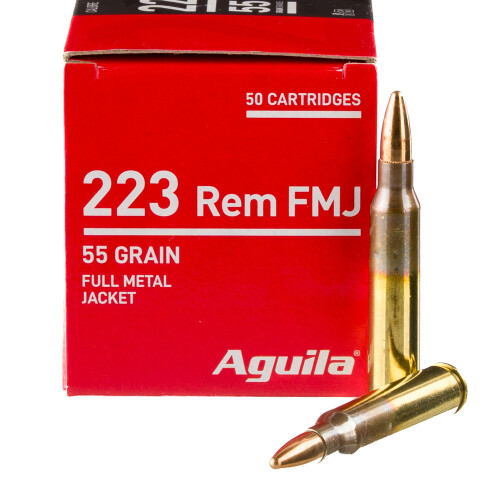 Aguila 1E223110 Target & Range 223Rem 55gr Full Metal Jacket 50 Per Box/20 Case Centerfire, Rifle Ammunition