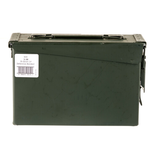 American Quality 5.56 NATO Ammunition 500 Rounds Bonded SP 75 Grains in Ammo Can