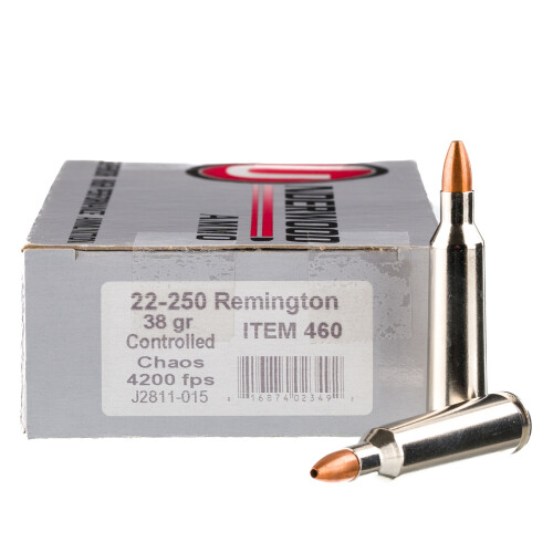 Underwood Ammo .22-250 Remington Ammunition 20 Rounds Controlled Chaos Copper HP 38 Grain