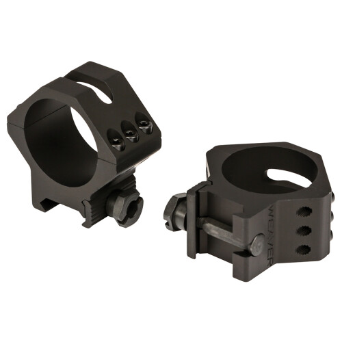 Weaver Tactical Precision 34mm Low 7075 T6 Aluminum 2-Piece 6-Hole Quick Detach Picatinny Ring, Anodized Black - 99682