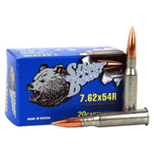 7.62x54R Silver Bear 174 Grain Full Metal Jacket 2559 fps 500 Rounds A754NFMJ