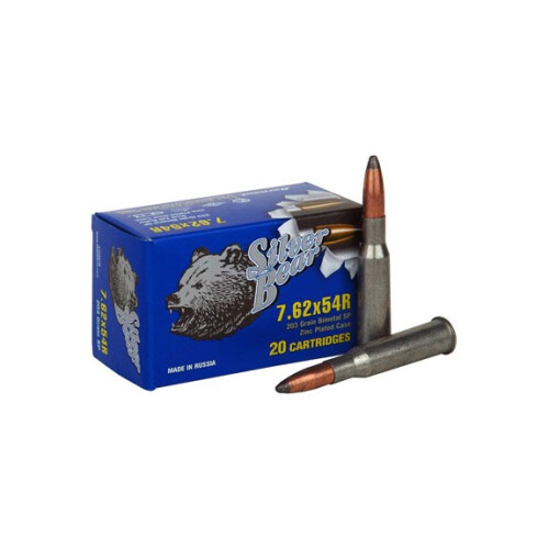 Silver Bear Ammunition 7.62x54mm Rimmed Russian 203 Grain Soft Point (Bi-Metal) 500 rounds