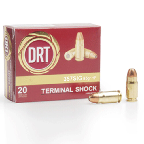 DRT Tech Terminal Shock 357 SIG 85 Grain JHP 20 Round Box
