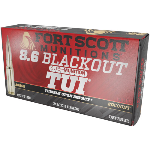 Fort Scott Munitions Sub-Munition 8.6 Blackout Ammunition 20 Rounds SCS TUI 285 Grain