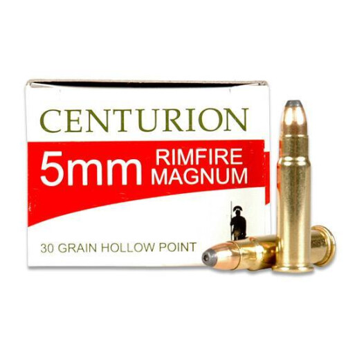 Ammo 5mm Remington Magnum Centurion 30 Grain Jacketed Hollow Point Bullet 2300 fps 50 Round Box