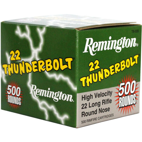 Remington Thunderbolt 22LR Ammo 40 Grain Round Nose Case of 5000 (10 Boxes of 500)