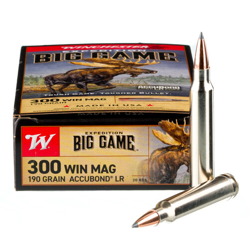 Winchester Expedition Big Game .300 Win Mag Ammunition 200 Rounds 190 Grain Accubond Long Range 2900fps