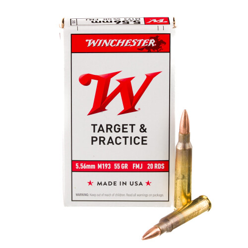 Winchester 5.56 NATO Ammunition 1000 Rounds FMJ 55 Grain