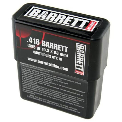 Ammo .416 Barrett Barrett 395 Grain Turned Brass Solid VLD Bullet 3250 fps 10 Rounds 12178