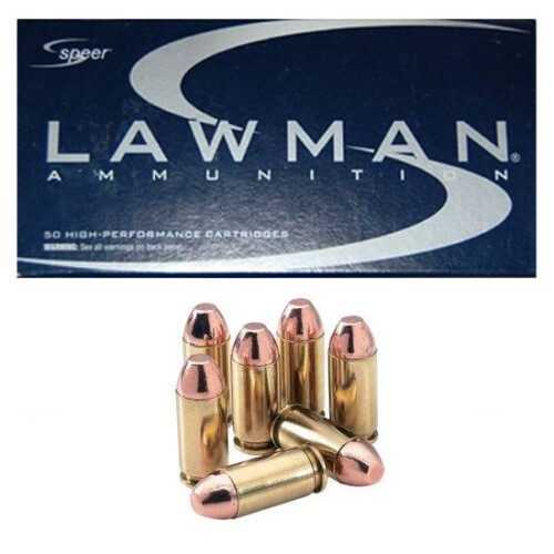 Speer 53880 Lawman Training Clean-Fire 40S&W 180gr Total Metal Jacket Round Nose 50 Per Box/20 Case