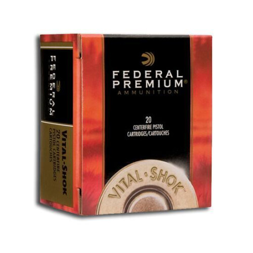 Ammo .44 Remington Magnum Federal Vital-Shok 300 Grain CastCore Flat Nose Lead Bullet 1160 fps 20 Rounds P44E