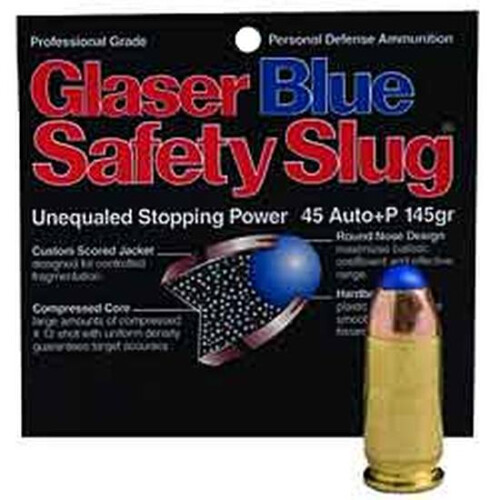 Ammo 10mm Auto Cor-Bon Glaser Blue Safety Slug 115 Grain Glaser Blue 1650 fps 6 Rounds 03400