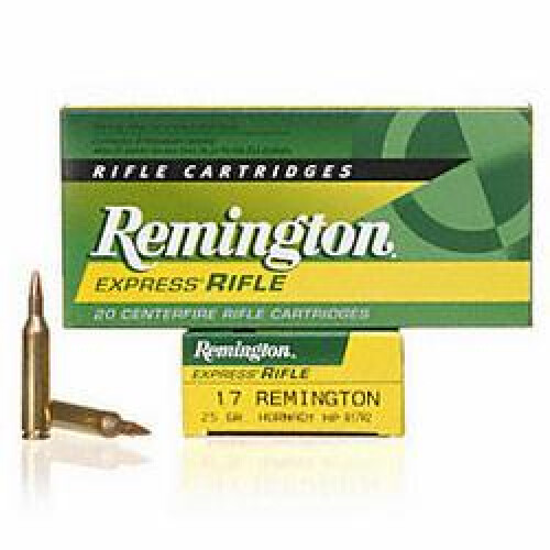 Ammo .17 Rem Remington Express Rifle 25 Grain HP Bullet 4040 fps 20 Rounds R17R2