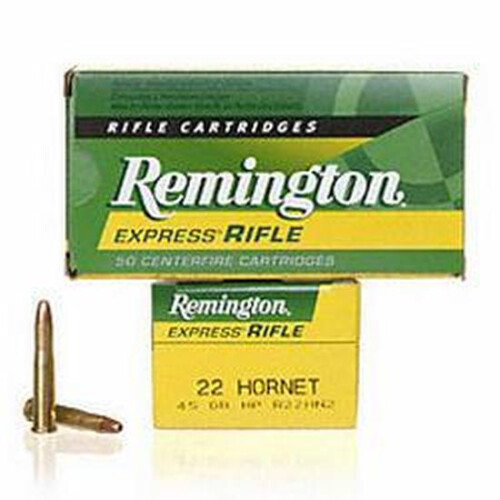 Ammo .22 Hornet Remington Rifle Cartridge 45-Grain Hollow Point Bullet 2690 fps 50 Rounds per Box