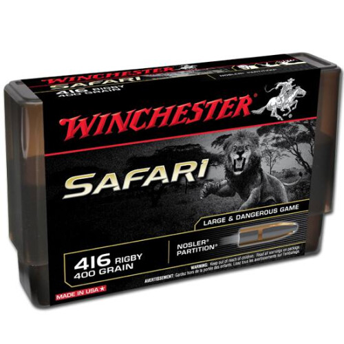 Winchester Safari .416 Rigby Ammunition 20 Rounds Nosler FN 400 Grain