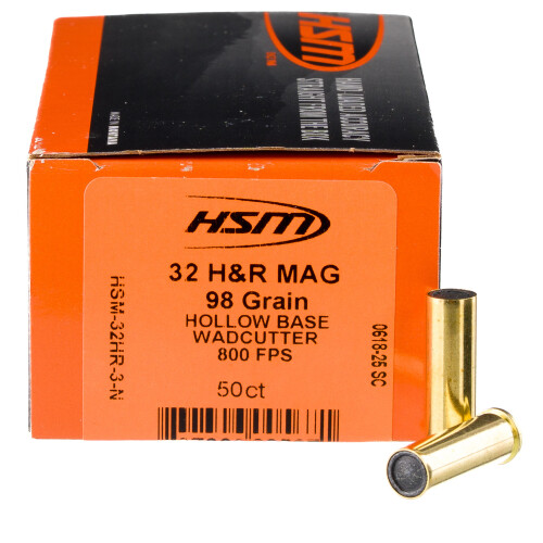 HSM Training .32 H&R Magnum Ammunition 50 Rounds HBWC 98 Grains