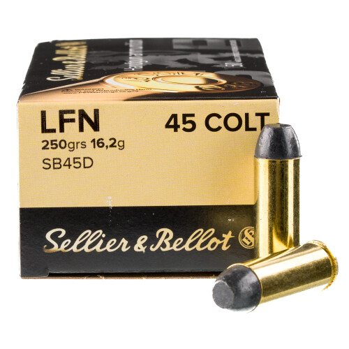 Sellier & Bellot .45 Long Colt Ammo 250gr Lead Flat Nose Ammunition - 600 Rounds