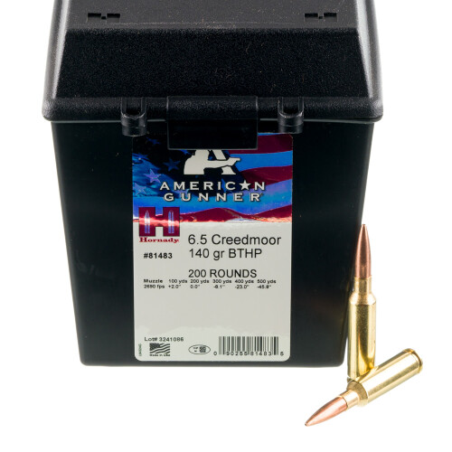 Hornady American Gunner 6.5 Creedmoor Ammunition 200 Rounds BTHP 140 Grain