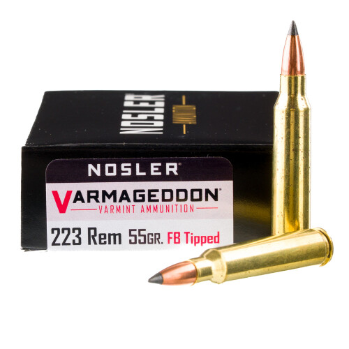 Nosler 65145 Varmageddon 223Rem 55gr Flat Base Tipped 20 Per Box/20 Case Centerfire, Rifle Ammunition