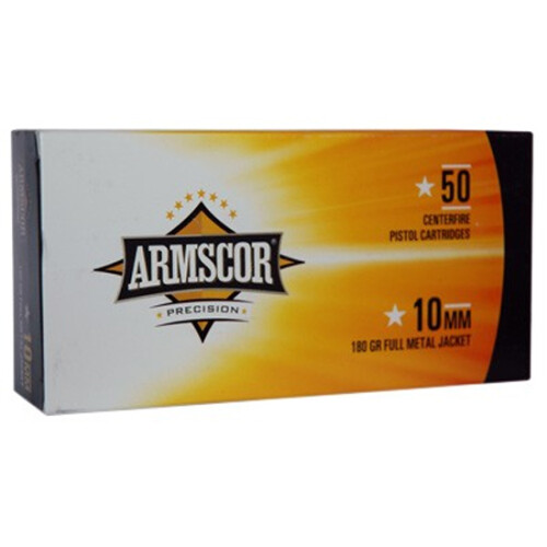 Armscor Precision 10mm Auto Ammunition 50 Rounds 180 Grain Full Metal Jacket 1125 fps