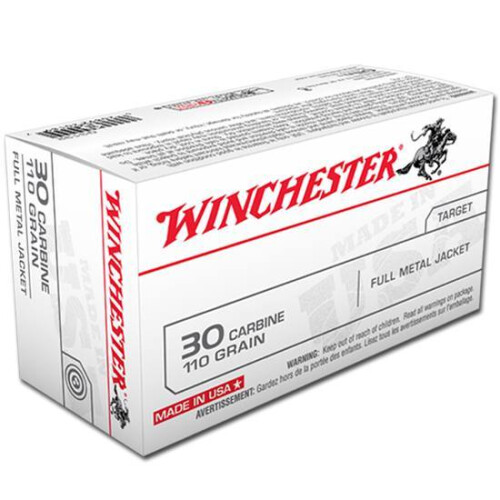 Winchester Q3132 USA 30Carbine 110gr Full Metal Jacket 50 Per Box/10 Case Centerfire, Rifle Ammunition