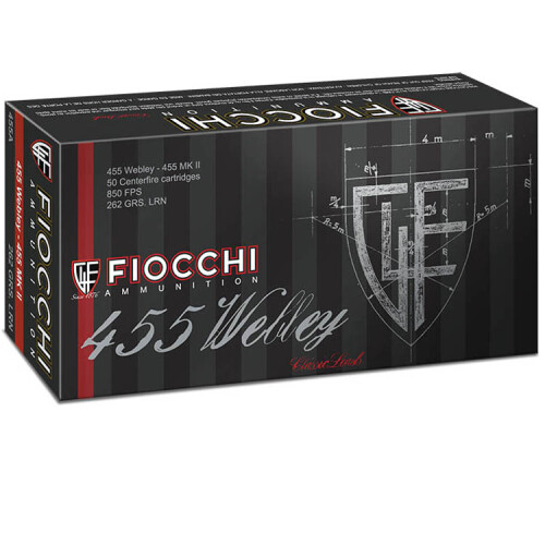 Fiocchi Classic 455 Webley Ammunition 50 Rounds 262 Grain Lead Round Nose 650 fps