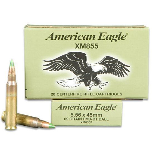 Ammo 5.56 NATO Federal Lake City 62 Grain Penetrator XM855F Bullet 3025 fps 500 Round Case XM855F
