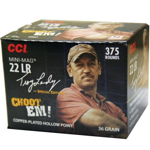 Ammo .22 LR CCI Landry Signature Series Mini Mag 36 Grain Copper Plated Hollow Point 1260 fps 375 Round Box 961