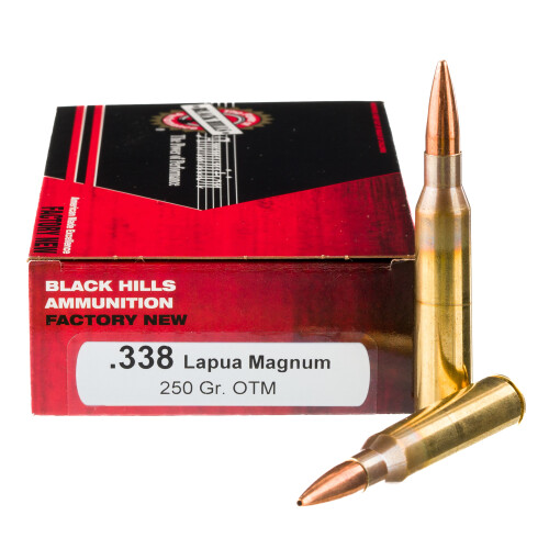 Black Hills 338 Lapua Magnum Ammo 250 Grain Open Tip Match Case of 200 (10 Boxes of 20)