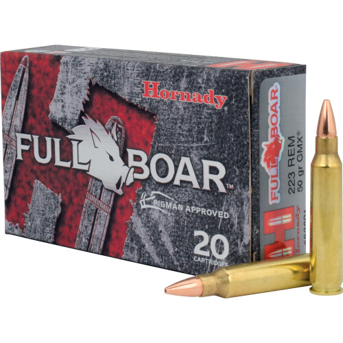Hornady Full Boar .223 Remington Ammunition 20 Rounds Lead Free GMX 50 Grains 83291