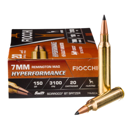 Fiocchi 7mm Rem Mag Ammunition 20 Rounds Scirocco 150 Grain