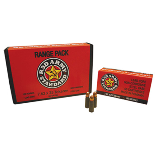 CIA Red Army 7.62x25 Tokarev 86 Grain FMJ 50 Round Box