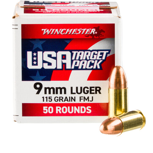 Winchester USA 9mm Luger Ammunition 1000 Rounds FMJ 115 Grain