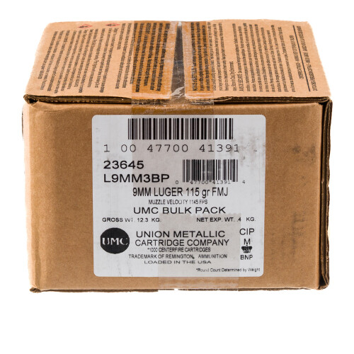 Remington UMC 9mm Luger Ammunition 1000 Rounds FMJ 115 Grain