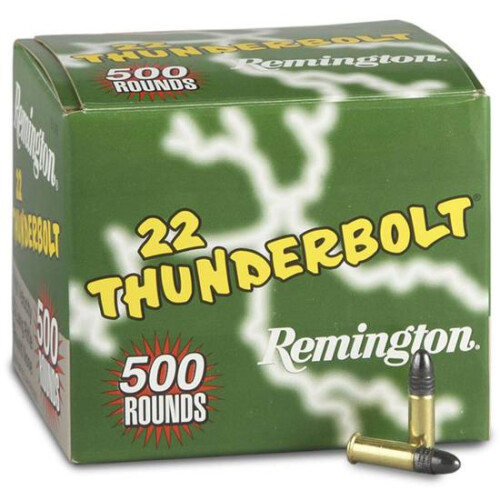 Remington 21241 Thunderbolt Bulk 22LR 40gr Round Nose 500 Per Box/10 Case Rimfire Ammunition