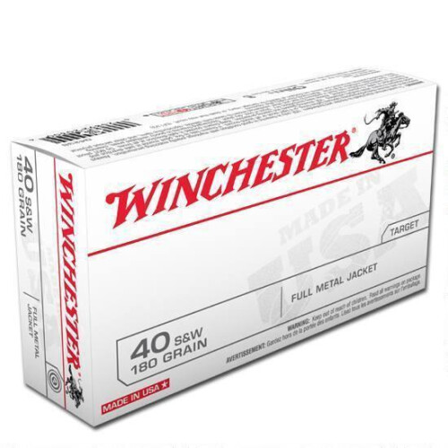 Winchester USA .40 S&W Ammunition 500 Rounds FMJ 180 Grain