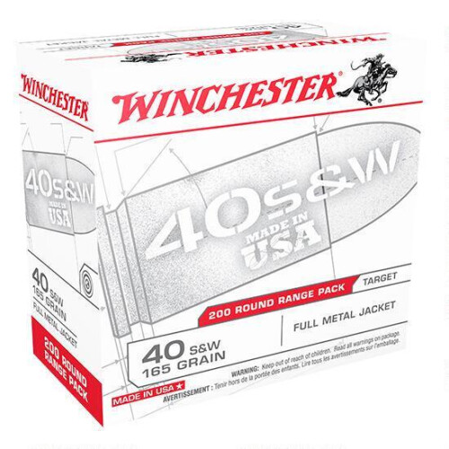 Winchester USA .40 S&W Ammunition 600 Rounds, FMJ, 165 Grain