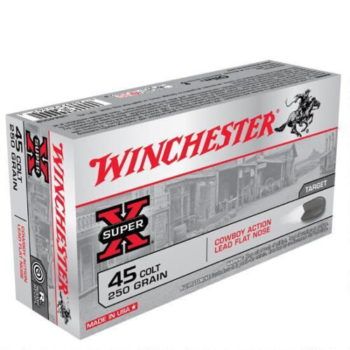 Winchester Ammo USA45CB Super X Cowboy Action 45Colt 250gr Lead Flat Nose 50 Per Box/10 Case
