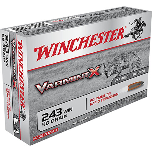 Winchester Varmint X .243 Win Ammunition 200 Rounds, PT, 58 Grains