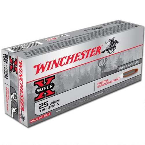 Winchester X25WSS Super X 25WSSM 120gr Positive Expanding Point 20 Per Box/10 Case Centerfire, Rifle Ammunition
