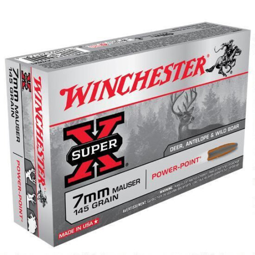 Winchester Power Point 7mm Mauser Ammunition 200 Rounds JSP 145 Grains X7MM1