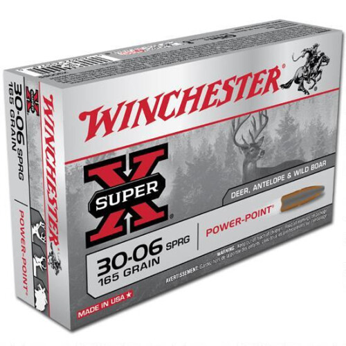 Winchester X30065 Power-Point 30-06Springfield 165gr 20 Per Box/10 Case Centerfire, Rifle Ammunition