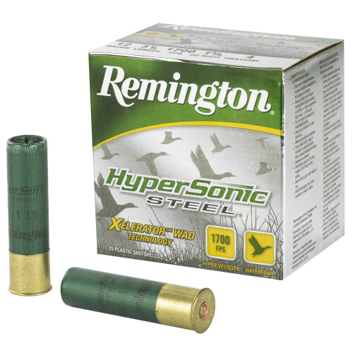 Remington Ammunition 26799 HyperSonic Steel 12Gauge 3.50 in 1 3/8oz 4Shot 25 Per Box/10 Case, Shotgun Shells
